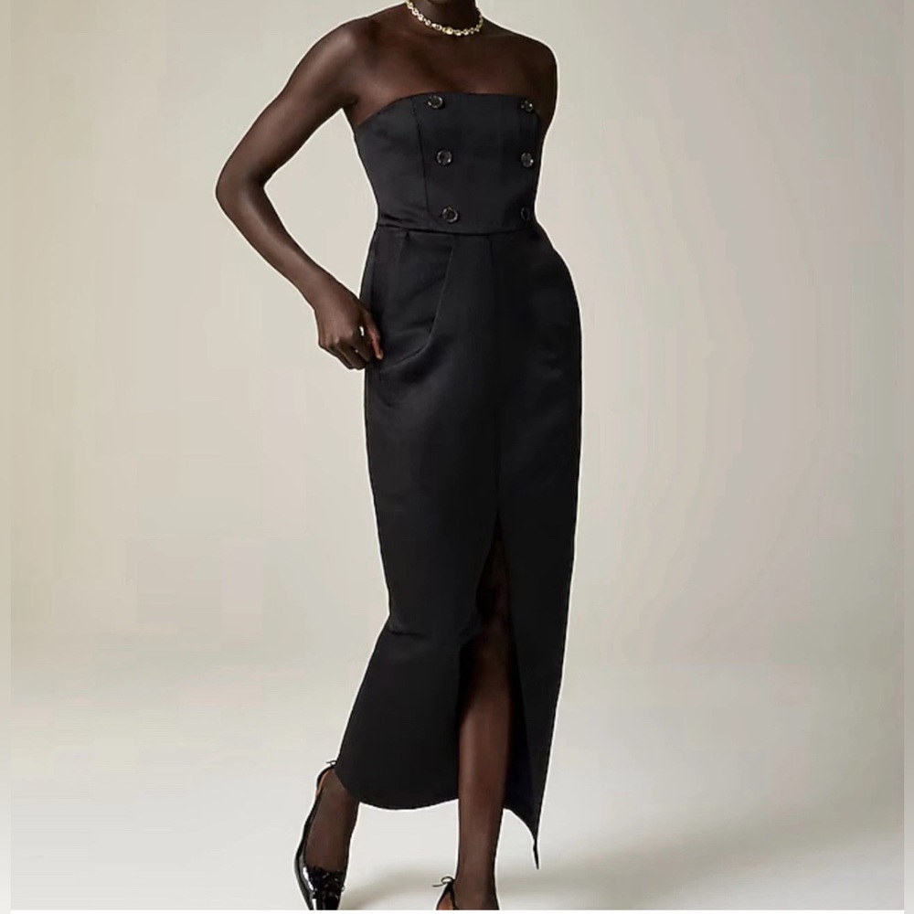NWT Christopher John Rogers x J Crew Sculpted Dress In Duchesse Satin 0